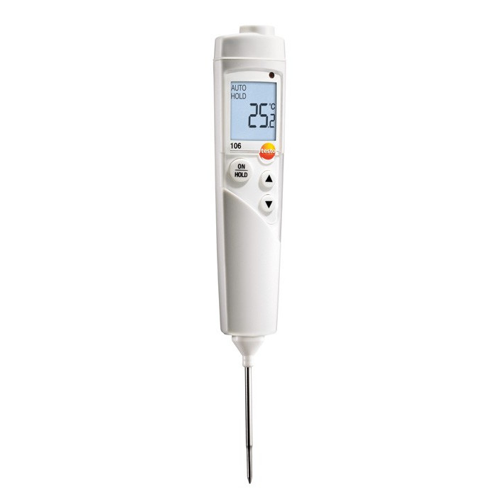 Testo 106 - Thermomètre à coeur avec une pointe de mesure fine et robuste