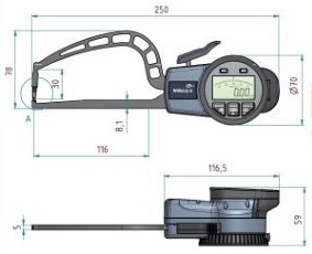 Comparateur à bras de palpage DIGI-TEST pour mesure extérieure Mitutoyo 209-914