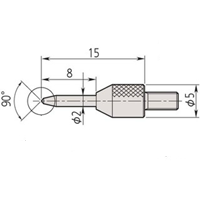 Mitutoyo 120068 pointe pour comparateurs M2,5x0,45 mm