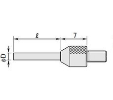 Mitutoyo 21AAA257 pointe pour comparateurs M2,5x0,45 mm