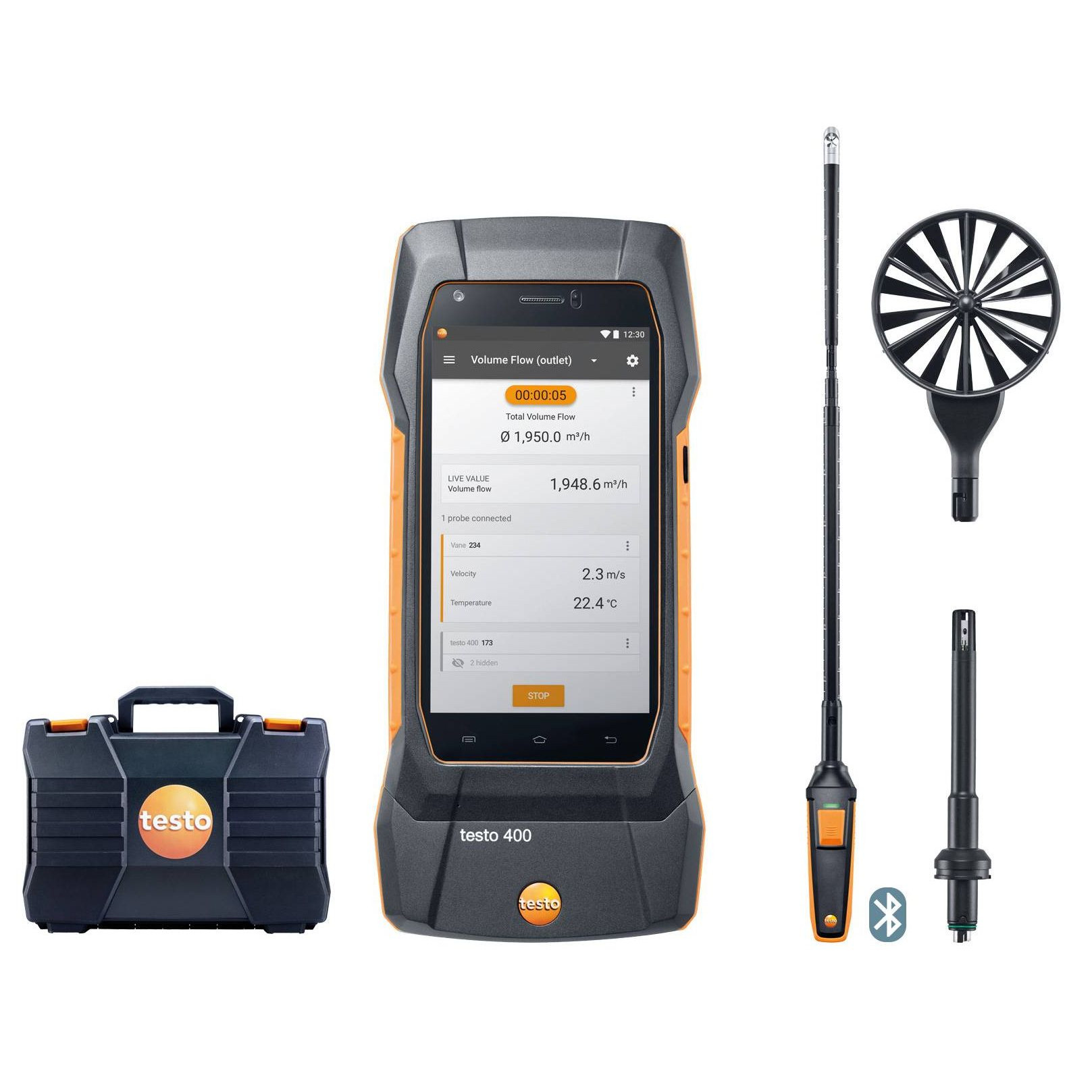 Testo 400  - Appareil de mesure de vitesse d’air et d’IAQ universel