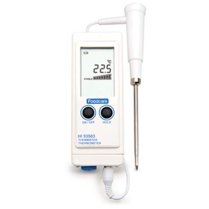 HANNA HI 93501 Thermomètre étanche et compact de haute précision, livré avec sonde HI 765PW